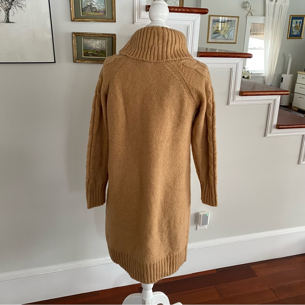 BANANA REPUBLIC Cable Knit Turtleneck Sweater Dress NWT Petite Medium $180 - Picture 3 of 4